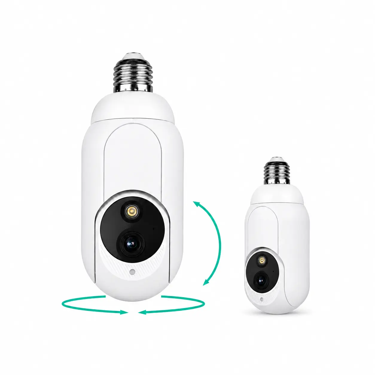 ORVIN 3MP Clarity Light Bulb Security Camera, Indoor/Outdoor WiFi Camera with AI Human Detection, App Alerts, Pan-Tilt, Night Vision, Built-In Spotlight, 2-Way Audio, Live View, Socket Installation, Phone Monitoring for Covered Porch