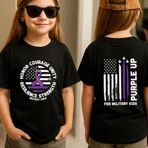 Purple Up For Military Kids Shirt, American Flag Gift Shirt, Purple Up Day Tee For Military Mom,Wife