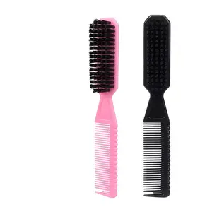 Barber Hair Cleaning Neck Brush Vintage Slick Back Comb Double Sided Brush Styling Soft Beard Brush Dual Side Multi Function Soft Bristles Clean Hair Clippings Gentle on Skin Perfect for Vintage Hairstyle and Beard Grooming