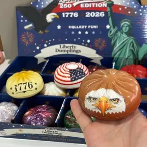 12pcs Limited Edition 250th Anniversary Bao Bun Squishy Toys, Slow Rebound Stress Relief Fidget Toys, Patriotic Gifts for Kids Adults