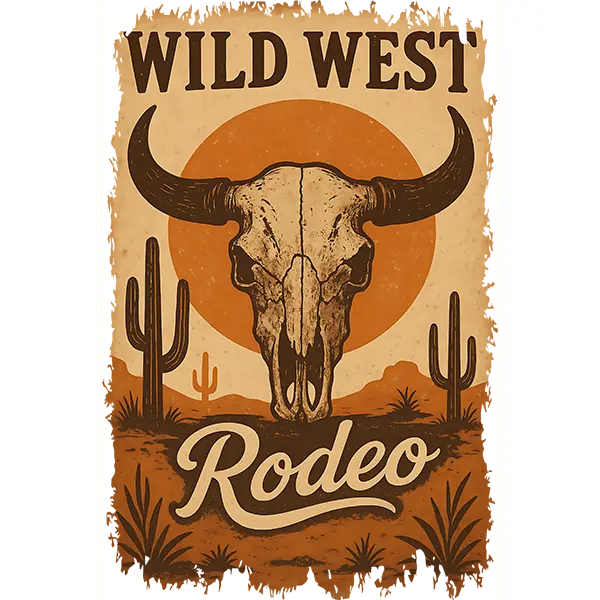 DTF Transfer – Wild West Rodeo Multi Sizes (CO-RD001)