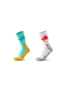 2 Pairs Volleyball & Handball Training  & Game Socks - Ergonomic L/R Ankle Support with Torsion Guard, Seamless Blister-Free, Arch Lock & Moisture-Wicking (Mid-Crew, EU39-44)