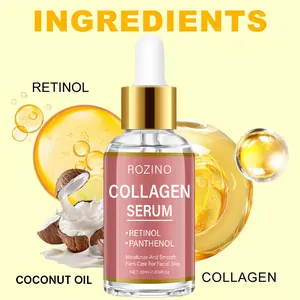 ROZINO Collagen Essence Serum with Retinol & Panthenol Coconut Oil 30ml Moisturize Smooth Firm Care for Facial Skin