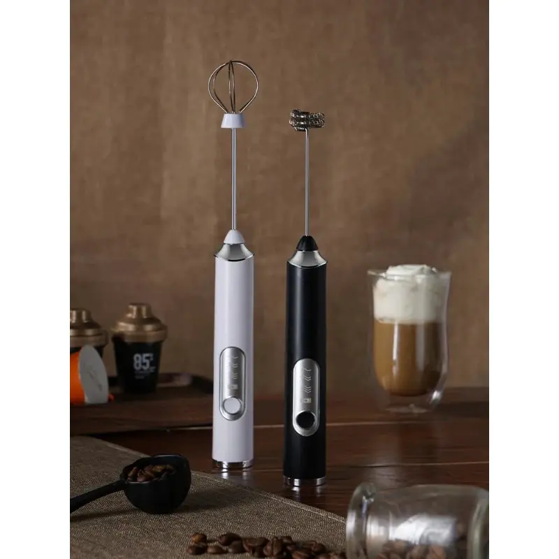 ScoopSense Handheld Milk Frother - Electric Drink Mixer Wand, USB Rechargeable, Double Whisk, 3 Speeds for Latte, Matcha, Protein Shakes, Cold Foam