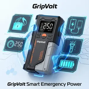 45W Portable Air Compressor with Rechargeable Battery USB Charging Digital Display Tire Inflation Car Jump Starter LED Light Included battery charger jumper box