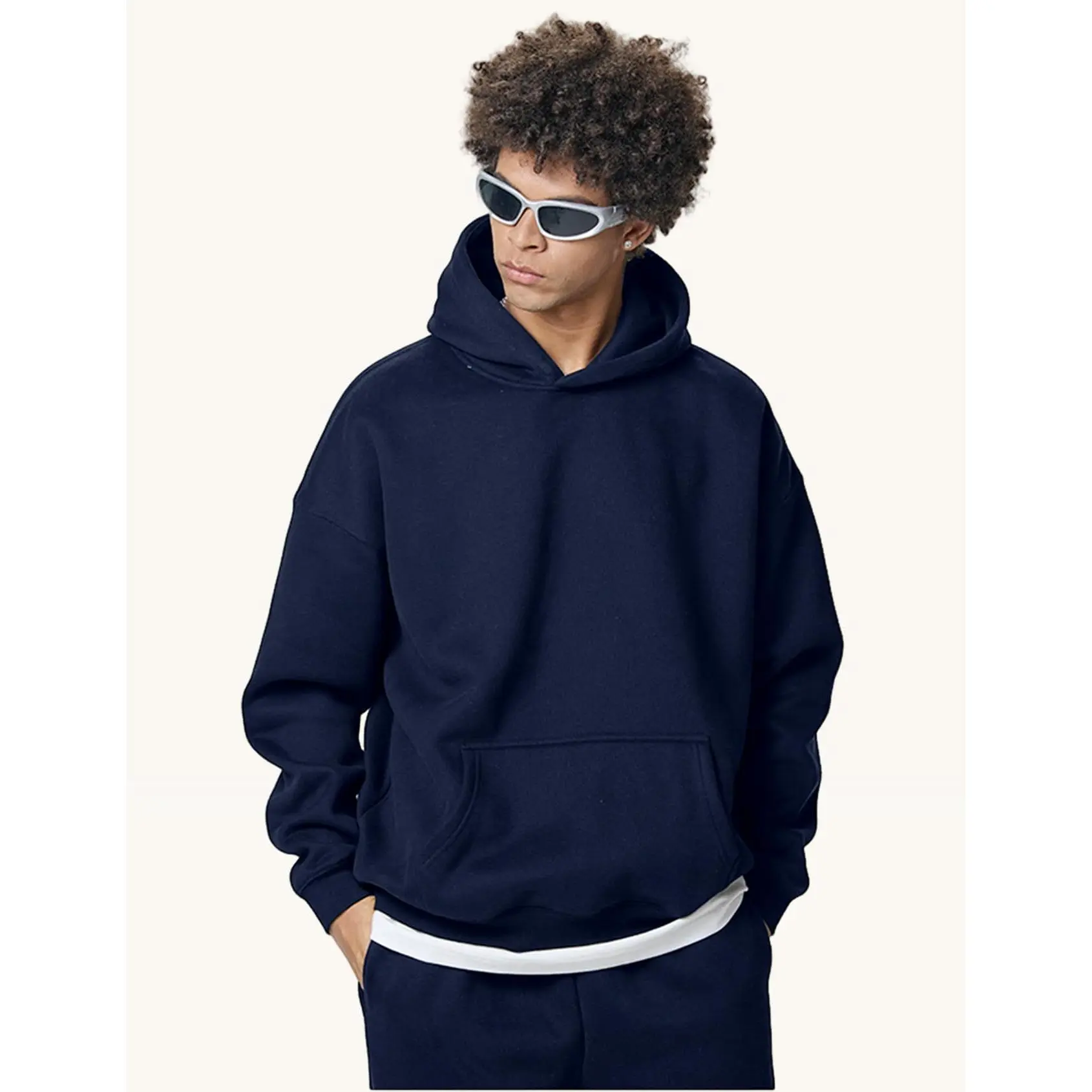 Gihuo Men Hoodie Men's Fleece Hooded Pullover Sweatshirts