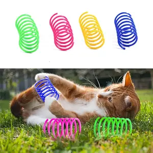 4PCS Cat Spring Toy Set – Colorful Plastic Coil Toys for Chasing, Pouncing & Independent Play, Fun Pet Accessories for Cats
