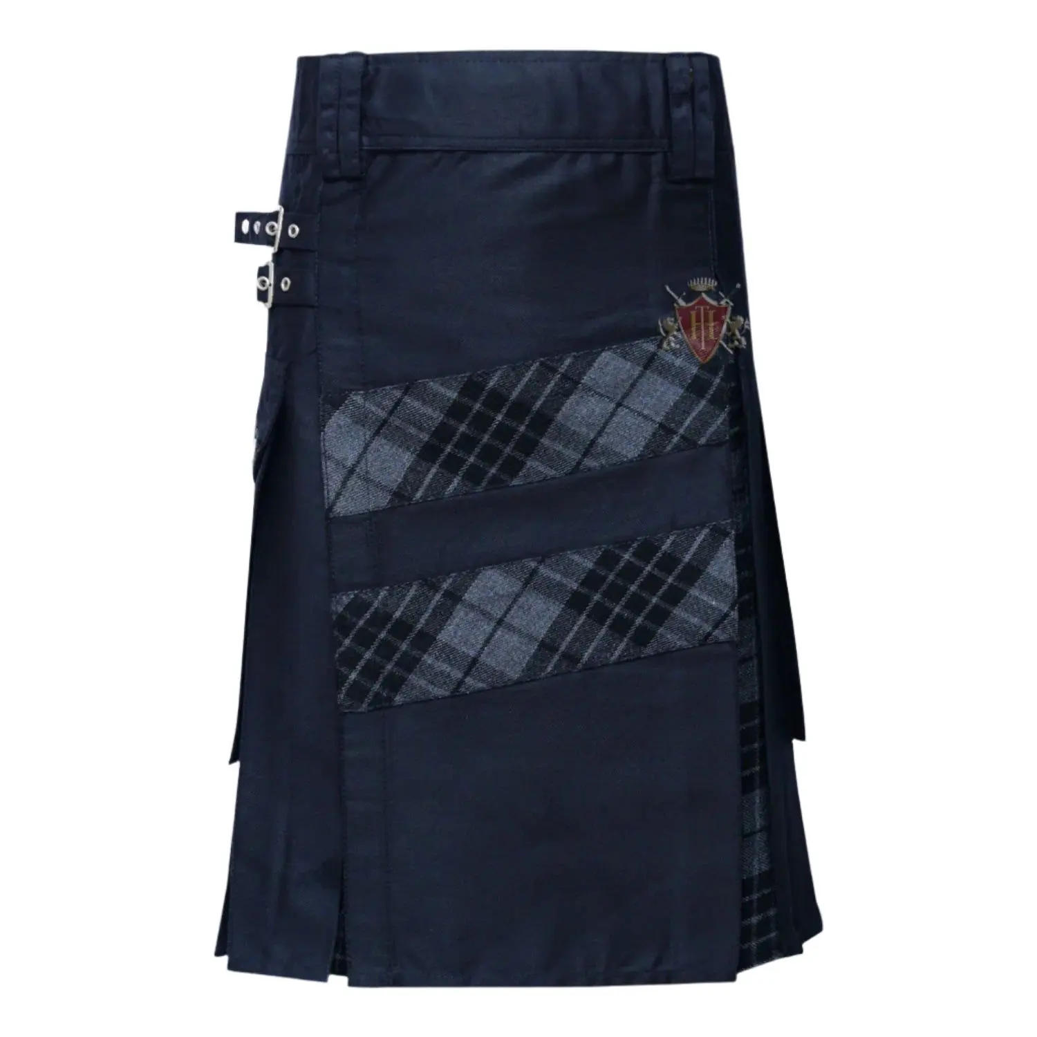 Men's Modern Hybrid Kilt with Night Watch Tartan Pleats, Casual Cotton Polyester Menswear Fashion for Parties and Sporting Events
