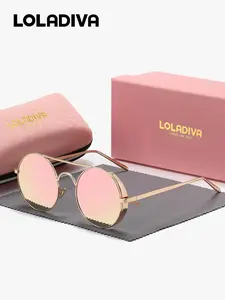 LolaDiva 1 Piece Unisex Round High Quality Sunglasses HD Full Frame UV400 Light hues