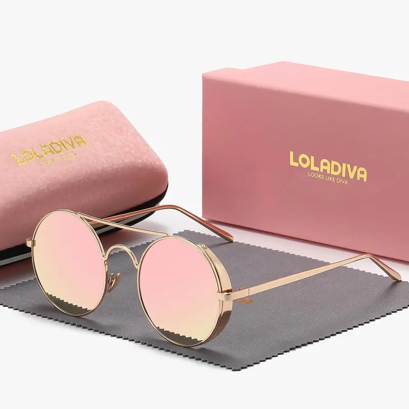 Unisex Vintage Round Frame Sunglasses, High-Quality Fashion Sunglasses, Fashionable Sunglasses, Trendy Casual Shades for Everyday Use and Outdoor Activities, Stylish Glasses, Summer Sunglasses, Sun Protective Sunglasses, Round Shape Sunglasses