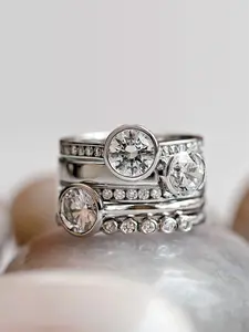 1 PC Glamorous Cubic Zirconia Ring For Women Wedding Engagement Valentine's Day Party Gift Bridal Engagement Ring