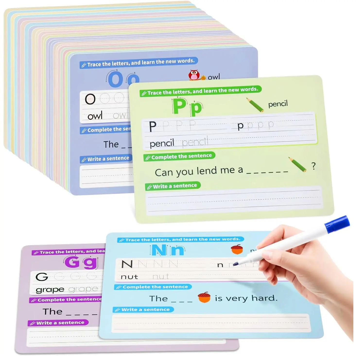Alphabet & Number Practice Dry Erase Sheets A-Z Letters & Numbers 1-10 |  for , Homeschool &