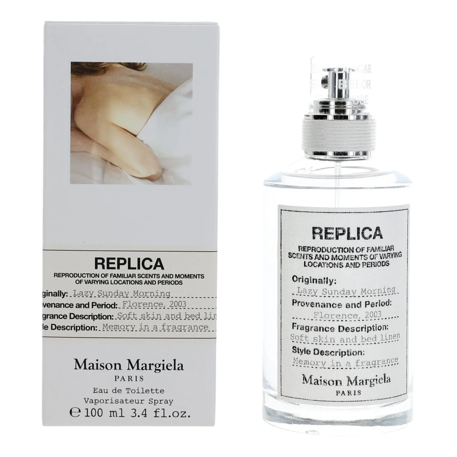 Unisex Fragrance Replica Lazy Sunday Morning by Maison Margiela - 3.4oz EDT Spray, Pear & Linen Scent, Launched in 2013, Captures Sleeping In, Soft Skin and Bed Linen Vibes