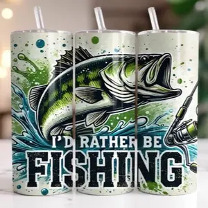 Rather be fishing | 20oz Skinny sublimation tumbler transfer print out (TRANSFER ONLY, NOT A FINISHED TUMBLER)
