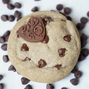 Tasteful: Brown Butter Chocolate Chip Cookie with Heart-Shaped Accent - Soft Chewy Inside & Golden Crisp Edge - Perfect Gift or Indulgence