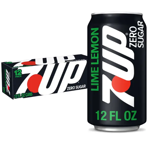 7UP 0 Sugar Caffeine Free Lemon Lime Soda Pop – 12 fl oz Cans, 12 Pack