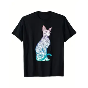 Embrace Your Uniqueness with Pastel Goth Sphynx Cat T-Shirt Designed for Outdoor Lovers Featuring Comfortable Breathable Durable Vintage Graphic Crafted from 100% Pure Cotton