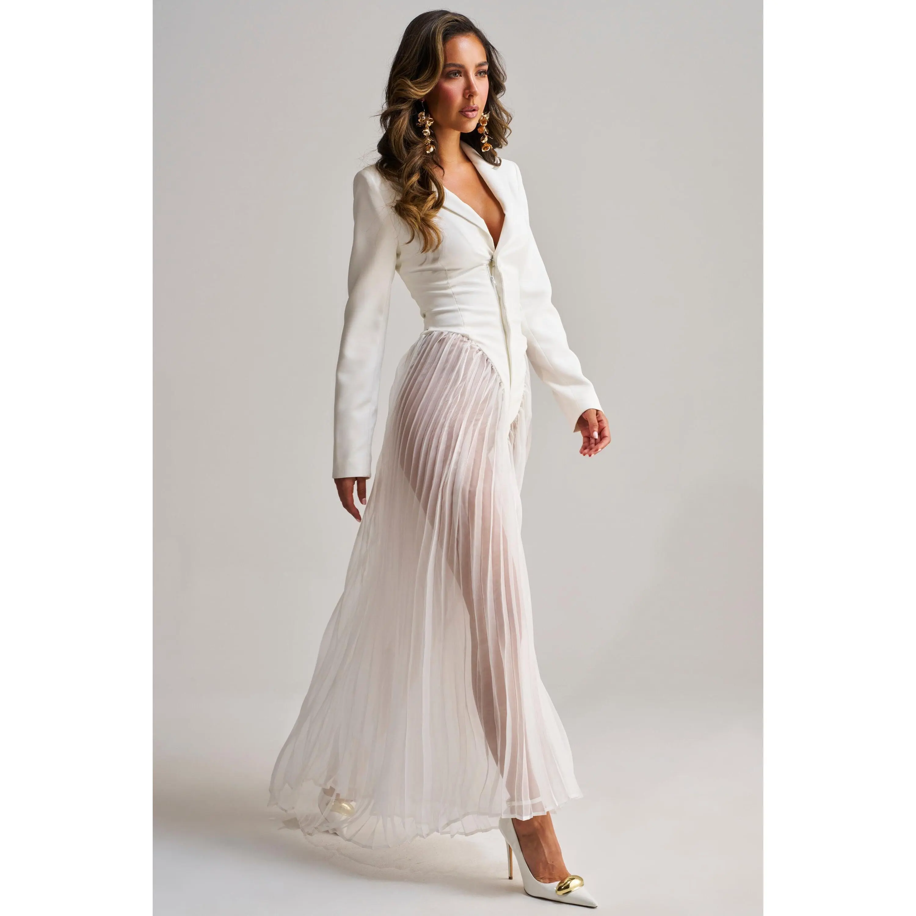 ICON BEHAVIOR PLEATED BLAZER JUMPSUIT ICON BEHAVIOR PLEATED BLAZER JUMPSUIT