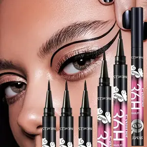 5/10pcs Waterproof & Sweatproof Black Eyeliner Set, Liquid Eyeliner Pen, Long-Lasting Smudge-Free for All Light Beige Light Beige Tones - Perfect Eye Makeup for Beginners, Ideal Gift