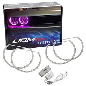 iJDMTOY 180-LED RGB Multi-Color LED Angel Eyes Halo Rings For 2008-2014 Dodge Challenger w/Wireless Remote Control
