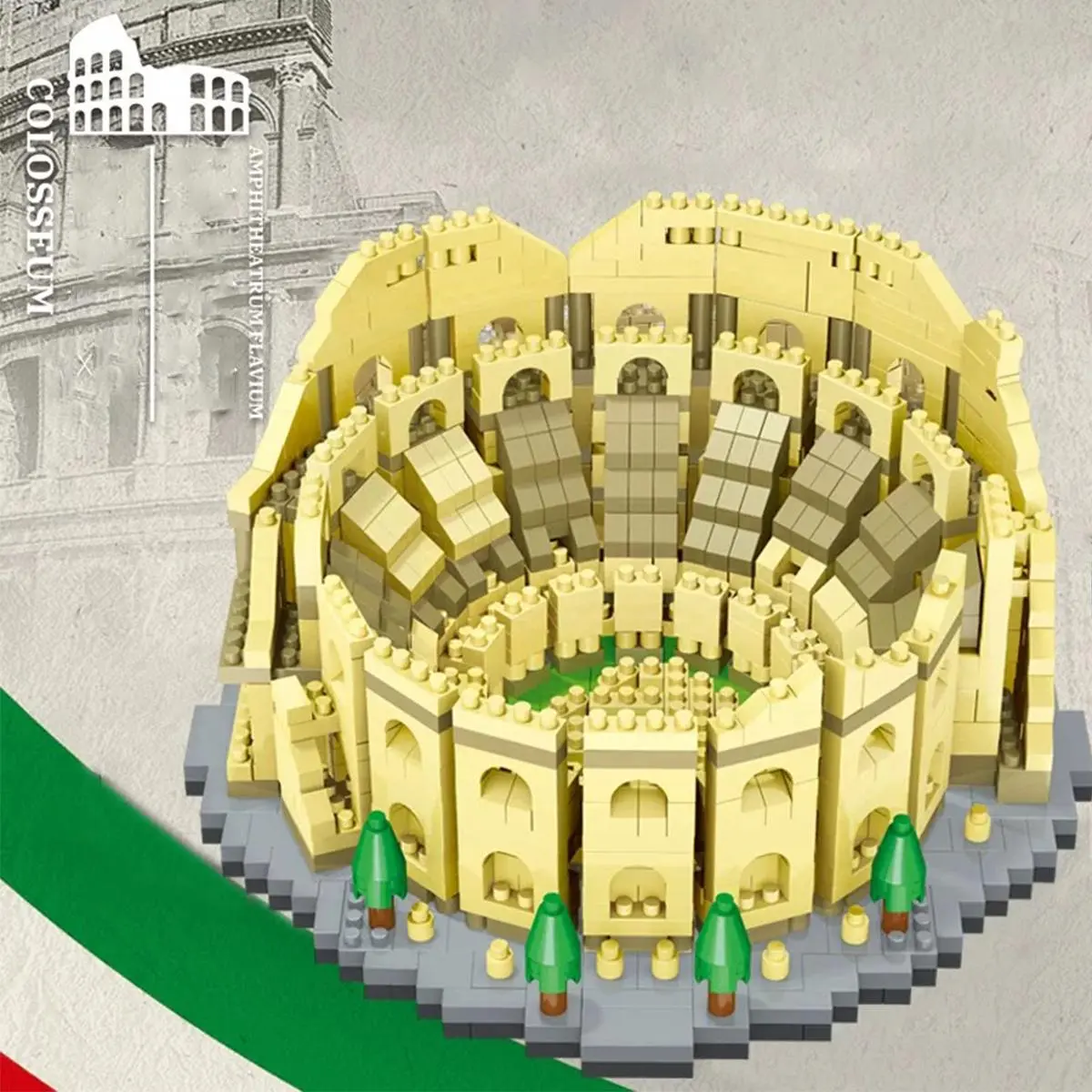 Roman Colosseum Building Blocks, 1545pcs/set 3D Puzzle Creative Educational Building Blocks, Home Decoration Model Ornament Stem Building Block, Diy Model Kit, Building Kit, Building Block Sets