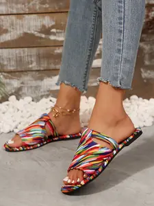 Comfortable Women's Flat Sandals, Soft Sole Non-Slip Rubber Footwear, Fashion Versatile Durable Daily Commute Shoes, Perfect for Casual Style