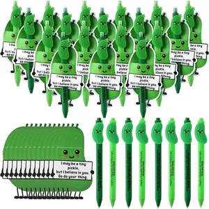 40 Sets Inspirational Pickle Emotional Pens Bulk Positive Encouragement Affirmation with Motivational Tags  to School Gifts for Students Employees Coworkers Dietitian