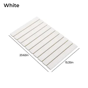 Large Stone Dish Drying Mat - 24" × 16" for Kitchen Counter, Super Absorbent, Heat Resistant Dish Drying Mats, Eco-Friendly Diatomaceous Earth Stone Rack Tableware Mat ( White Marble) Coasters Stainless Steel Kitchenware