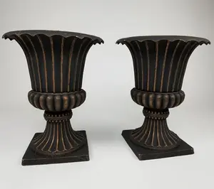 Exaco FM-UrnC Imperial Urn Planters, Antique Copper - Set of 2