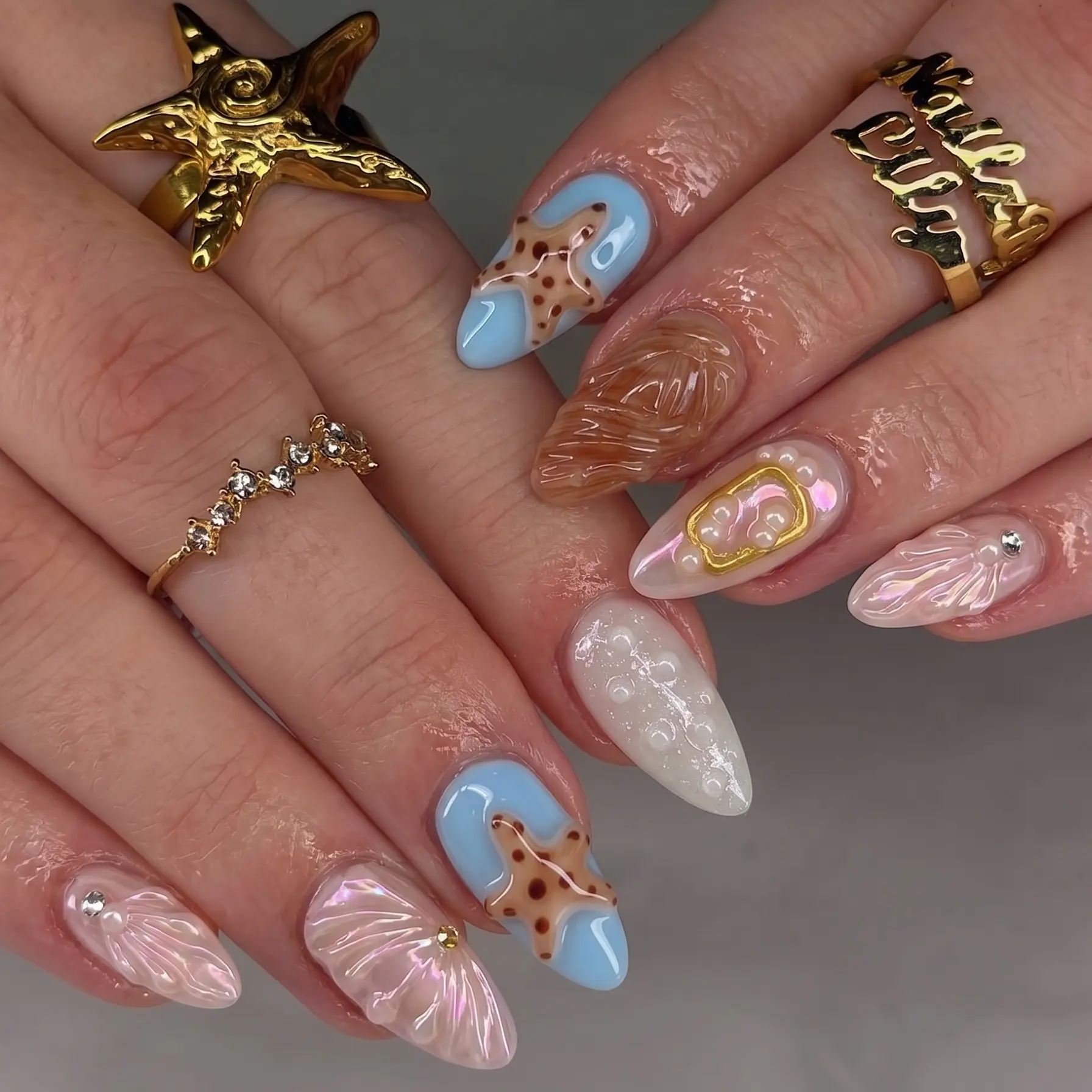 Handmade Press On Nails 10Pcs Reusable False Nails Set Summer Collection with Floral Designs Removable Reusable False Nails