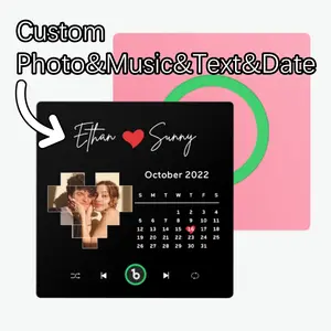 【Customization】Custom Music Fridge Magnet with Colorful without Frame Personalized Love Calendar Fridge Magnet with Photo Unique Gift for Couple New 4.0 Upgrade
