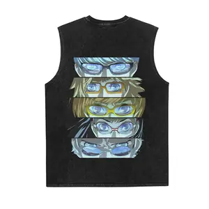 Men's Persona 5 Graphic Vest, 90s Vintage Sleeveless Tank Top, Streetwear Vacation Outfits