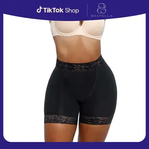 Shapellx AirSlim Mid Waist Lace Butt Enhancer Panty Shapewear Shorts Live