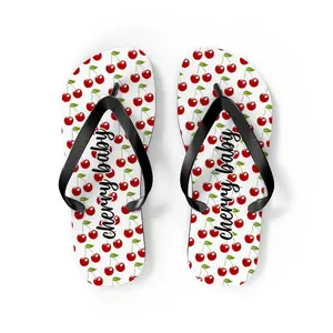 Cherry Baby Summer Poolside Flip Flops for Women Covered in Red Cherries