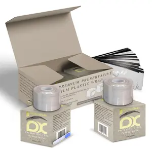 BROWSXPERT Preservative Film Plastic Wrap – 2 Rolls 42mm x 200m + 6 Eyebrow Ruler Stencils | Transparent Cling Film for Brow Lamination, Microblading, Tattoo, PMU, Lip Blush & Eyebrow Tinting | Tools