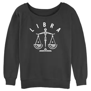Junior's Women Lost Gods Zodiac Libra Line Symbol Sweatshirt
