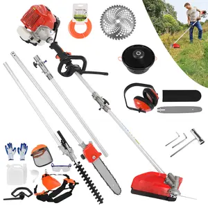 #Summervibes Lawn Mower 52cc Petrol Hedge Trimmer, Powerful Full-Function Garden Tool with Guard Accessories, Chainsaw & Brush Cutter for Lawn Mowing