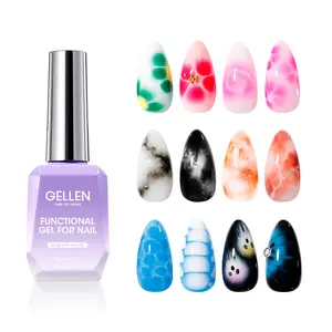 Gellen Blooming Gel - 18ml Clear Blooming Nail Polish Soak Off UV Gel for Spreading Marble Effect Nail Charms Floral Paint Patterns