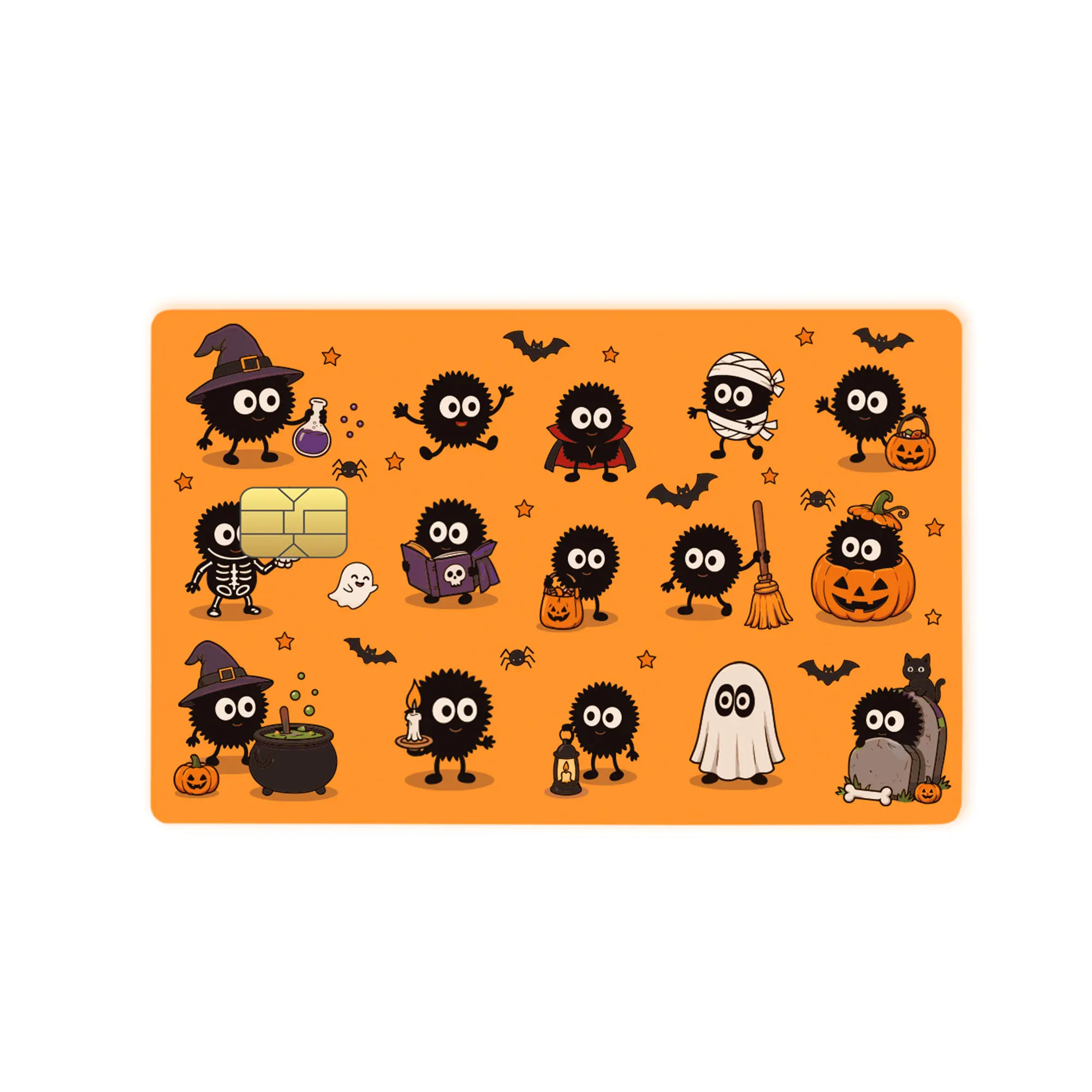 Cute Soot Sprites Credit Card Skin, Studio Ghibli Inspired Debit Cards Sticker