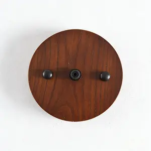 5.1" Wooden Ceiling Canopy Kit Handmade Wood Ceiling Plate for Pendant Light,Hanging Lights,DIY Chandelier Fixture Walnut Color(Complete Hardware Included)