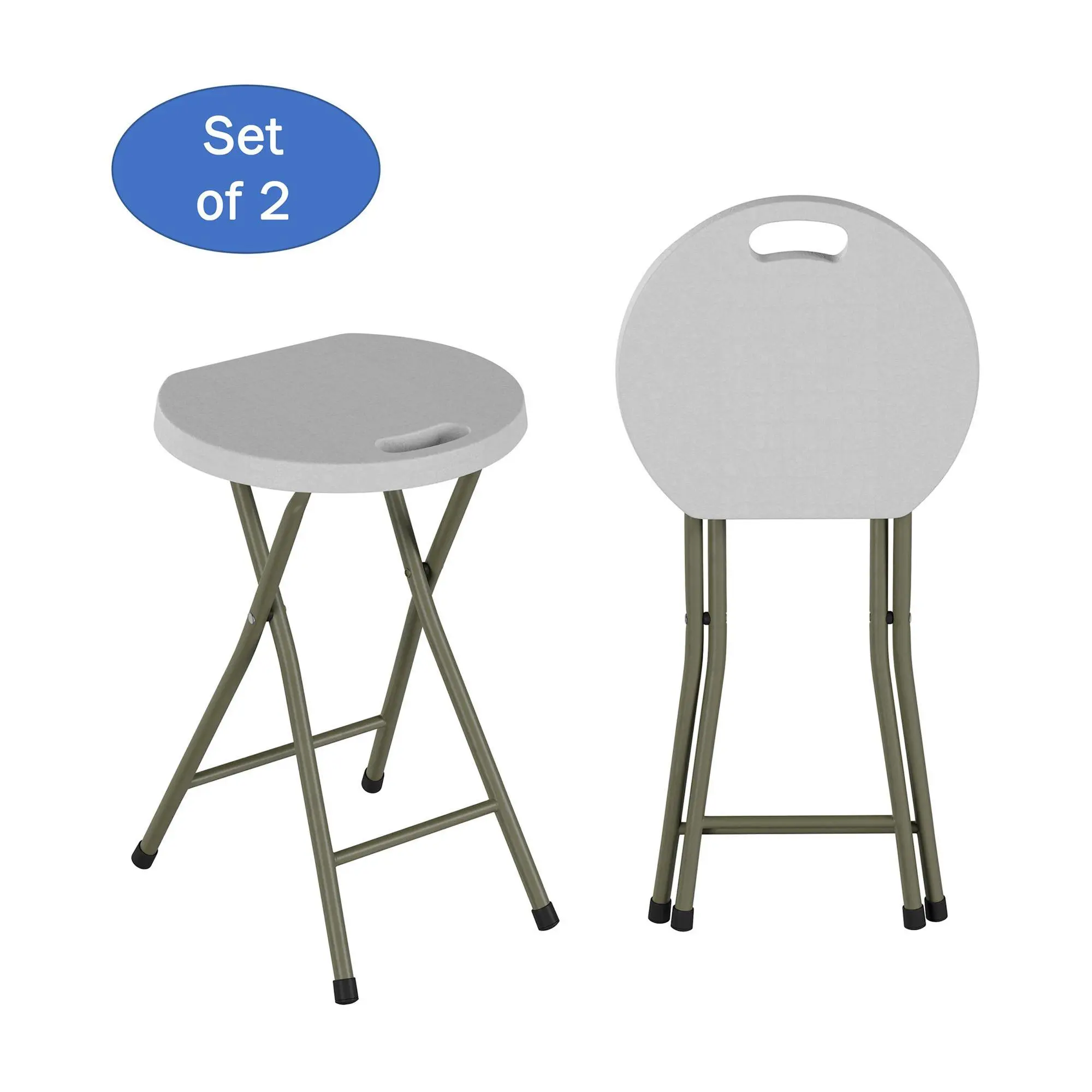 Lavish Home 2 Stools 18" Folding Stools for Indoor or Outdoor