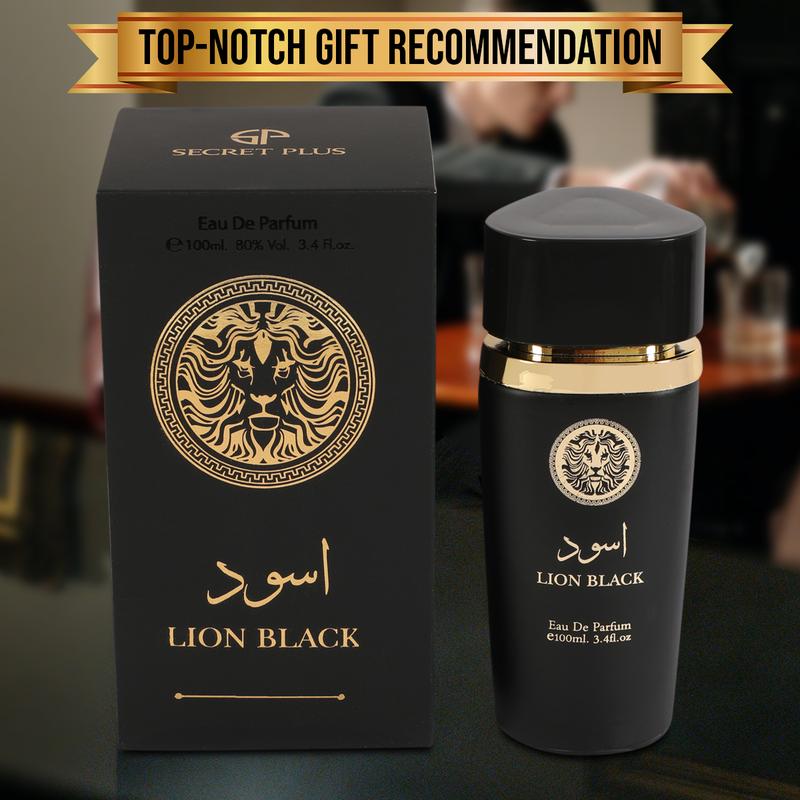 Lion Black Spray Perfume Eau de Parfum for Men - 100ml/3.4fl.oz. - Men's Fragrance