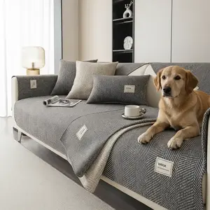 Bohemian Style Sofa Cushion Cover, High-Quality Polyester Fiber, Anti-Slip, Pet-Friendly, Perfect for Living Room & Bedroom Decor