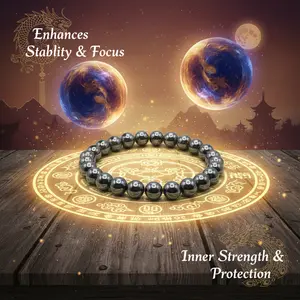 Magnetic Hematite Bracelet – Grounding Crystal for Balance, Protection & Positive Energy-10mm
