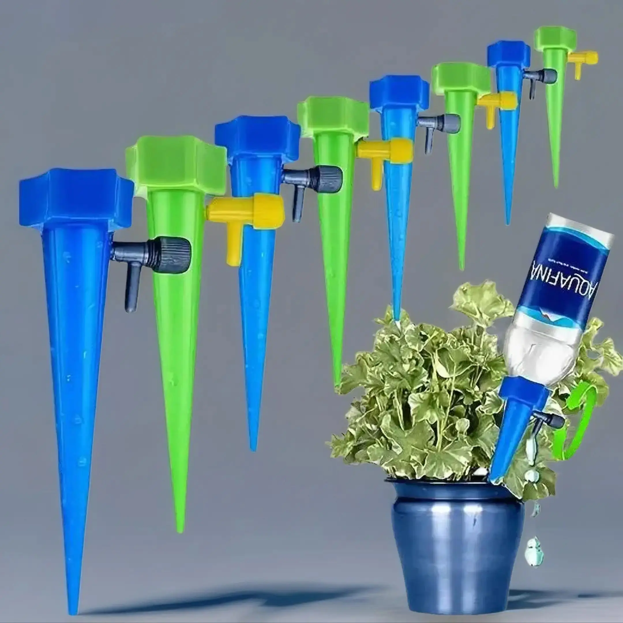 Random Color Self Watering Drip Irrigation Equipment, 10pcs/set Automatic Plant Water System with Control Valve Switch for Indoor Plants and Office Pl