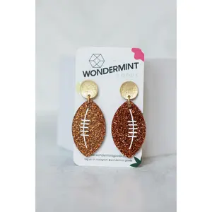 Glitter Football Acrylic Earrings