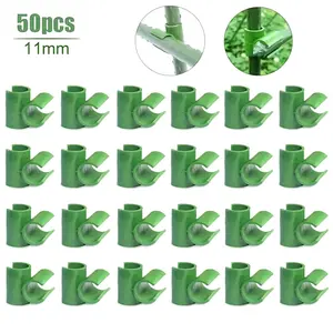 50 Pieces of Dark Green Plastic Plant Support Connectors - Cross Clips for Garden Frame Rod for Transplantation and Lawn Care Garden Supplies