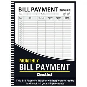 Bill  Notebook: Monthly Bill Payment Checklist - 8.5" x 11" 100+ Pages - Paperback