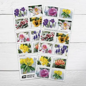 2022 Book of 20 Winter Flowers Garden Wedding Love Celebration Holiday First-Class Mail Forever Postage Stamps