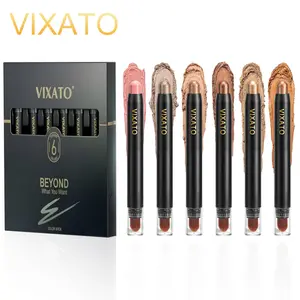 VIXATO eye shadow Stick – 6 neutral brown cream waterproof shades, dull and polished, easy to apply, very suitable for beginner cosmetics Long-Lasting